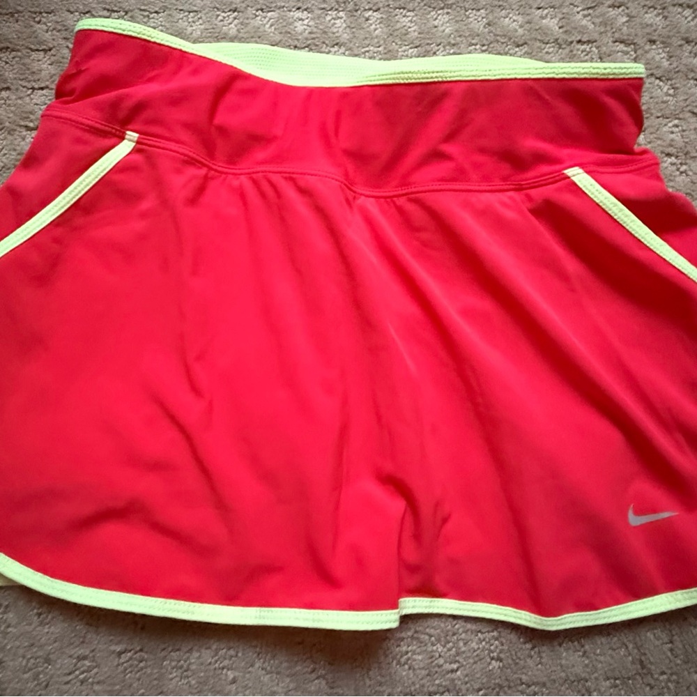 Nike Bright Red Shorts with Neon Yellow Accents